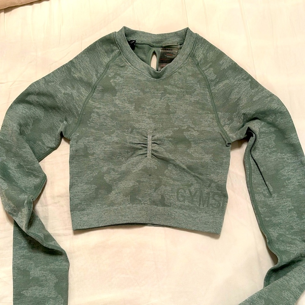 Gymshark camo seamless cropped long sleeve